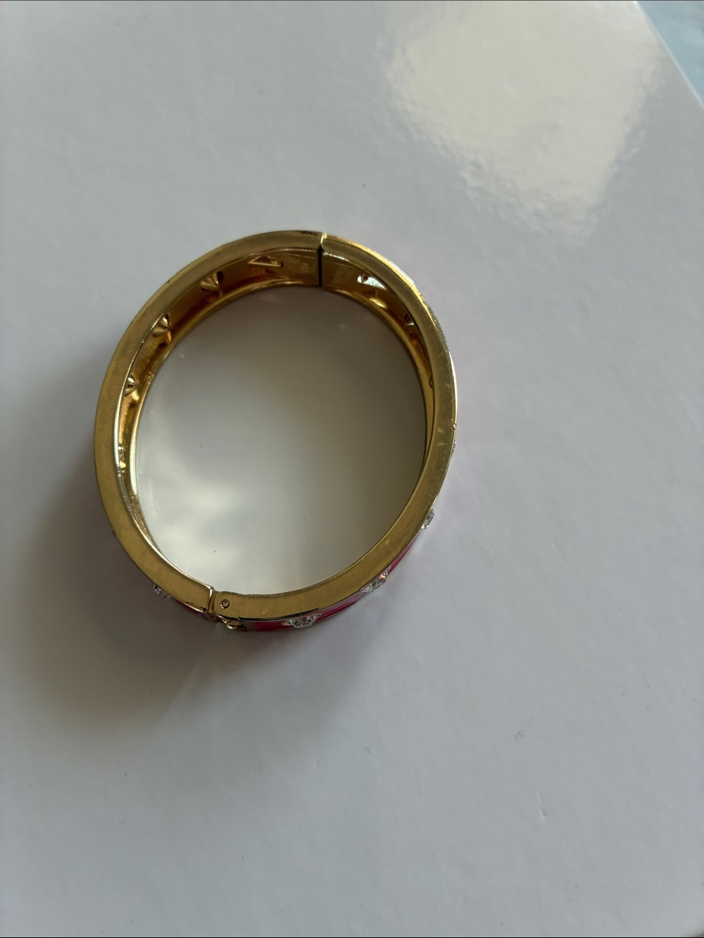 Possible kate spade Hot Pink Enamel Crystal-Stud Bangle - Picture 4 of 6